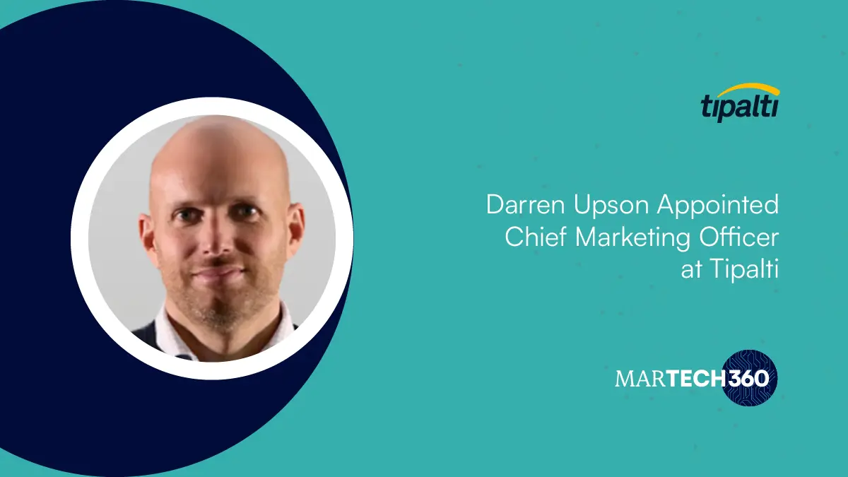 Darren Upson Appointed Chief Marketing Officer at Tipalti