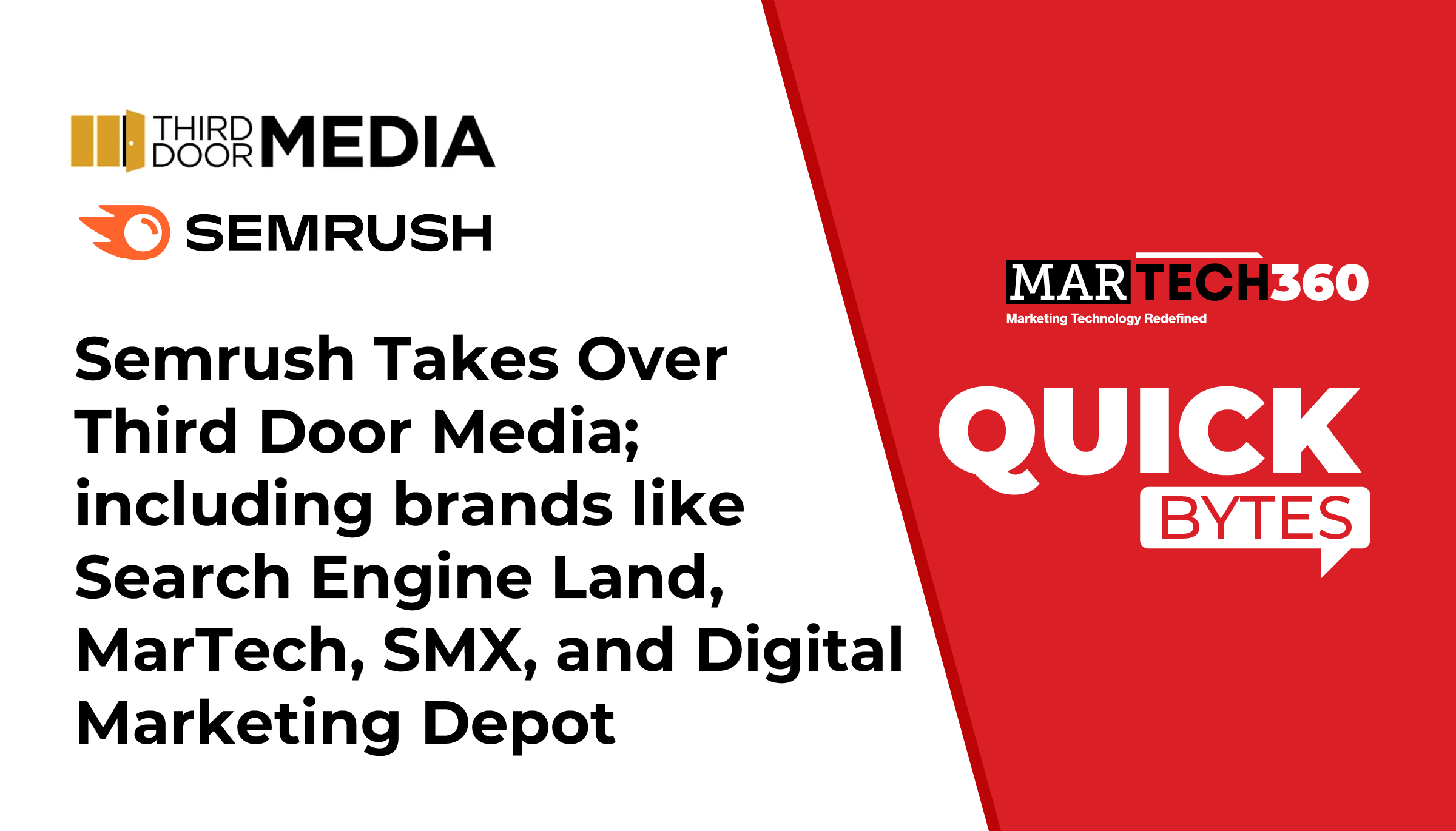 Semrush Takes Over Third Door Media; including brands like Search Engine Land, MarTech, SMX, and Digital Marketing Depot