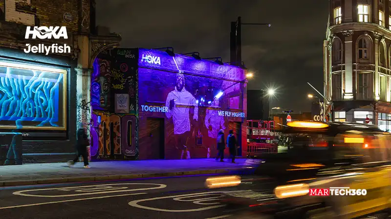 HOKA Illuminates East London with High-Visibility UV Mural