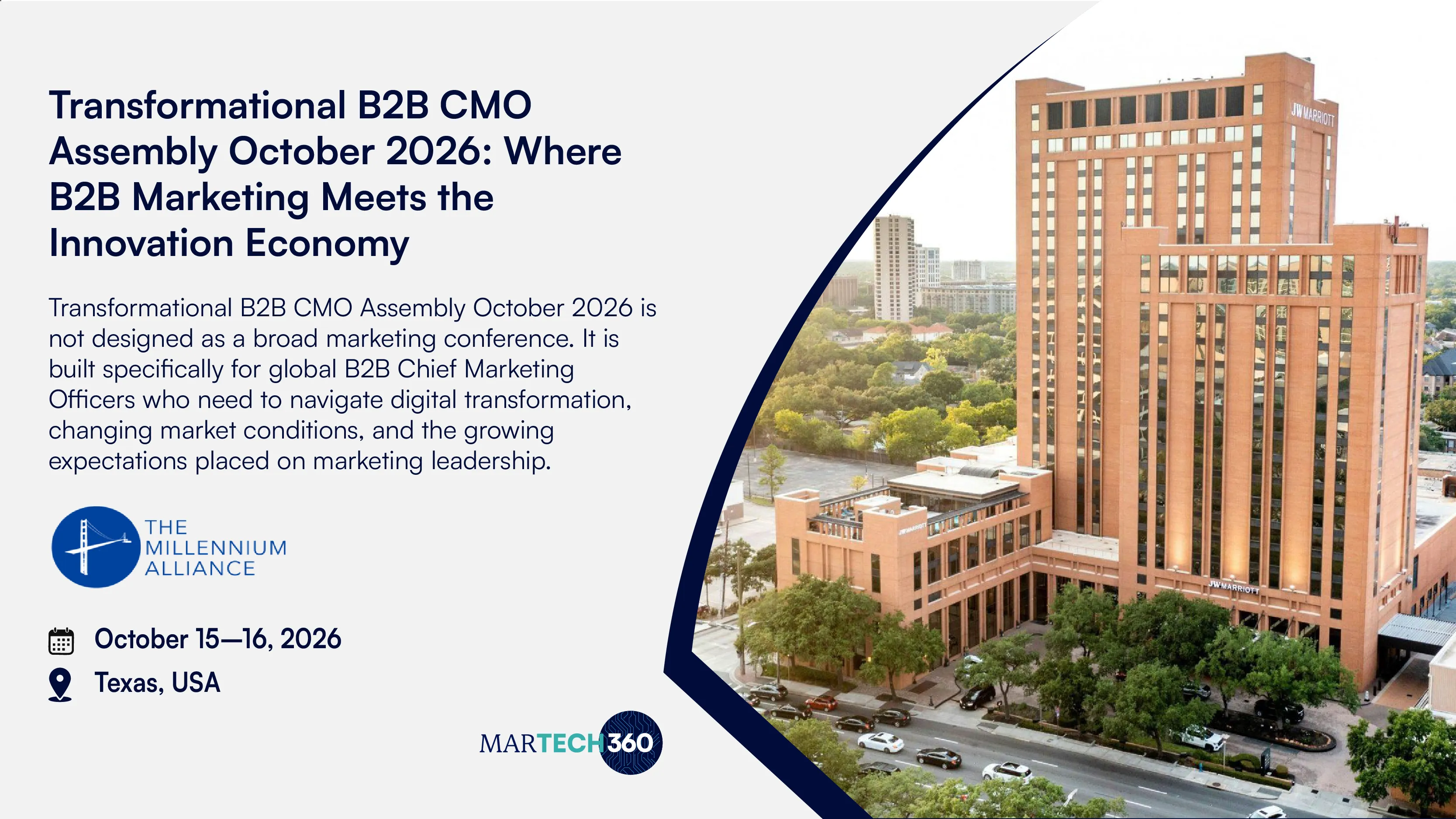 Transformational B2B CMO Assembly October 2026: Where B2B Marketing Meets the Innovation Economy