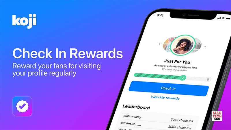 Creator Economy Platform Koji Announces "Check In Rewards" App